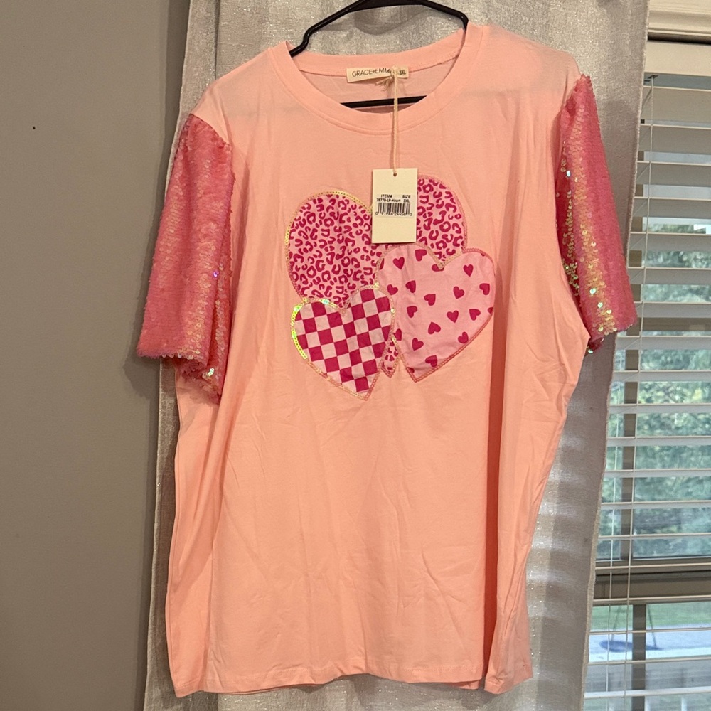 Pink Heart Women's Blouse